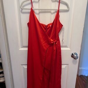 Lovers + Friends Vibrant Red Backless Dress